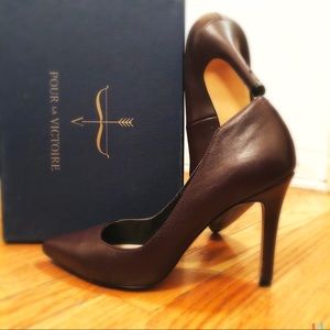 💯 Pour La Victoire | Burgundy Leather Pumps